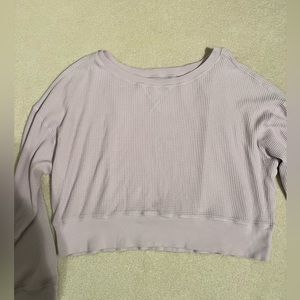 Aerie offline waffle knit cropped long sleeve, lilac purple color, size large